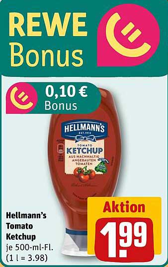 Hellmann’s Tomato Ketchup je 500-ml-Fl.