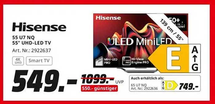 Hisense 55 U7 NQ 55" UHD-LED TV