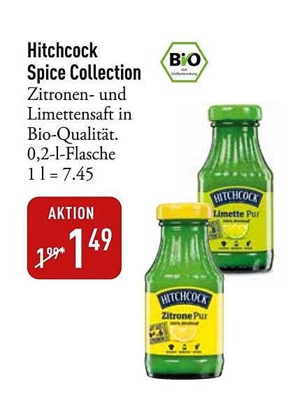 Hitchcock Spice Collection Zitronen- und Limettensaft in Bio-Qualität