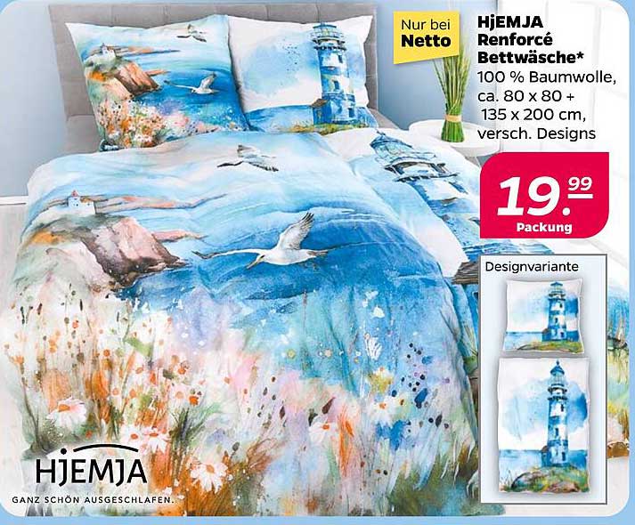 HjEMJA Renforce Bettwäsche - 100 % Baumwolle