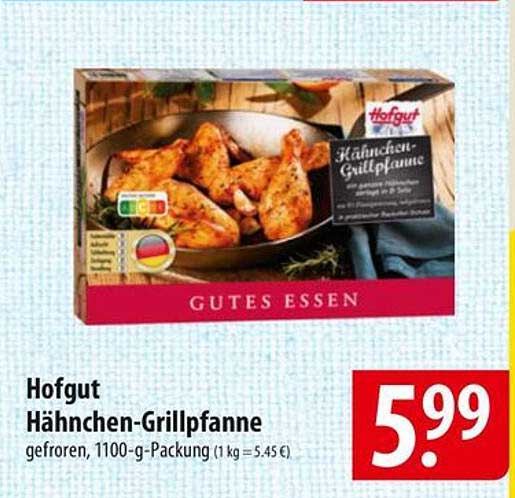Hofgut Hähnchen-Grillpfanne, gefroren, 1100-g-Packung