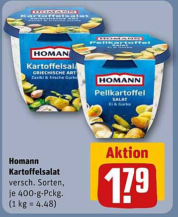 Homann Kartoffelsalat verschiedene Sorten, je 400-g-Pack.