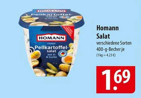 Homann Pellkartoffelsalat verschiedene Sorten 400-g-Becher