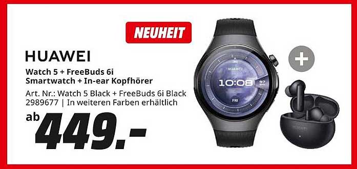 HUAWEI Watch 5 + FreeBuds 6i Smartwatch + In-ear Kopfhörer