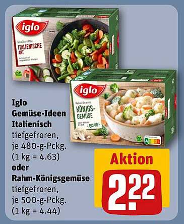 Iglo Gemüse-Ideen Italienisch oder Rahm-Königsgemüse