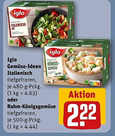 Iglo Gemüse-Ideen Italienisch oder Rahm-Königsgemüse tiefgefroren, je 480-g- oder 500-g-Packung