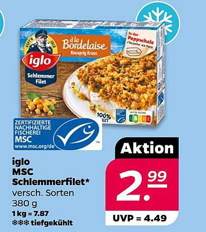 iglo MSC Schlemmerfilet* verschiedene Sorten 380 g