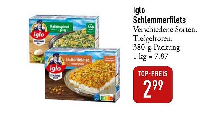 Iglo Schlemmerfilets - Verschiedene Sorten