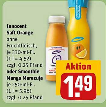 Innocent Saft Orange oder Smoothie Mango Maracuja - Aktion