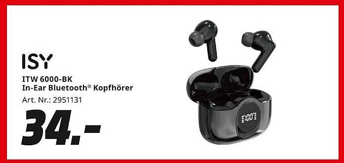 ISY ITW 6000-BK In-Ear Bluetooth® Kopfhörer