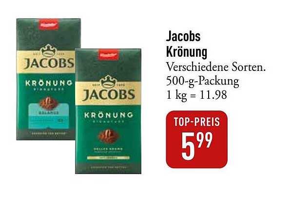 Jacobs Krönung Verschiedene Sorten, 500-g-Packung