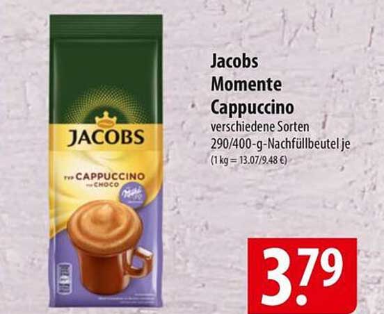 Jacobs Momente Cappuccino verschiedene Sorten 290/400-g-Nachfüllbeutel