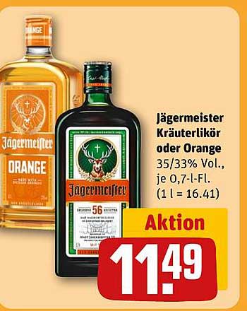 Jägermeister Kräuterlikör oder Orange 0,7 L