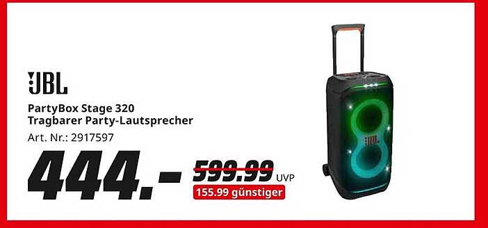 JBL PartyBox Stage 320 Tragbarer Party-Lautsprecher