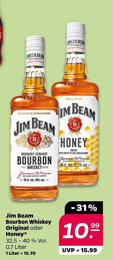Jim Beam Bourbon Whiskey Original oder Honey*