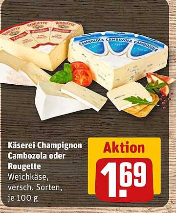 Käserei Champignon Cambozola oder Rougette Weichkäse, verschieden. Sorten, je 100 g