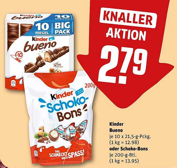 Kinder Bueno 10er Pack oder Kinder Schoko-Bons
