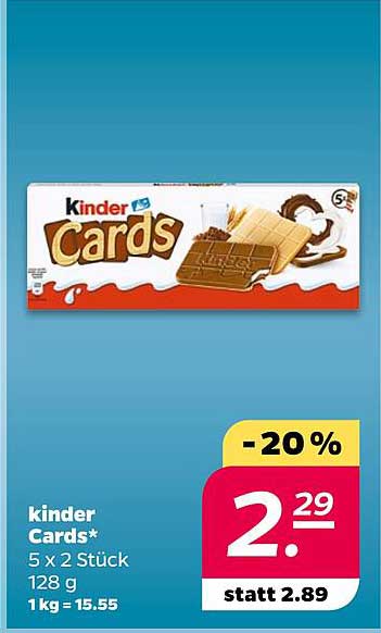 kinder Cards* 5 x 2 Stück 128 g