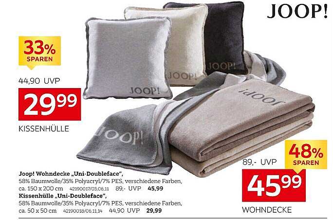 Kissenhülle 'Uni-Doubleface' von JOOP!