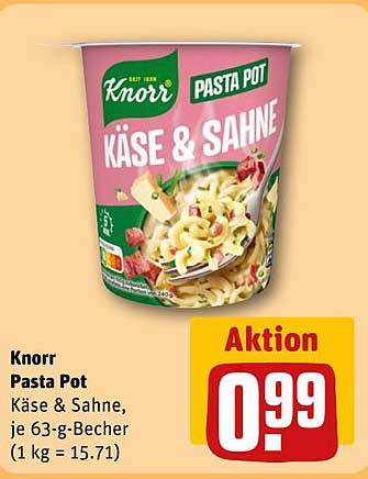 Knorr Pasta Pot Käse & Sahne, je 63-g-Becher