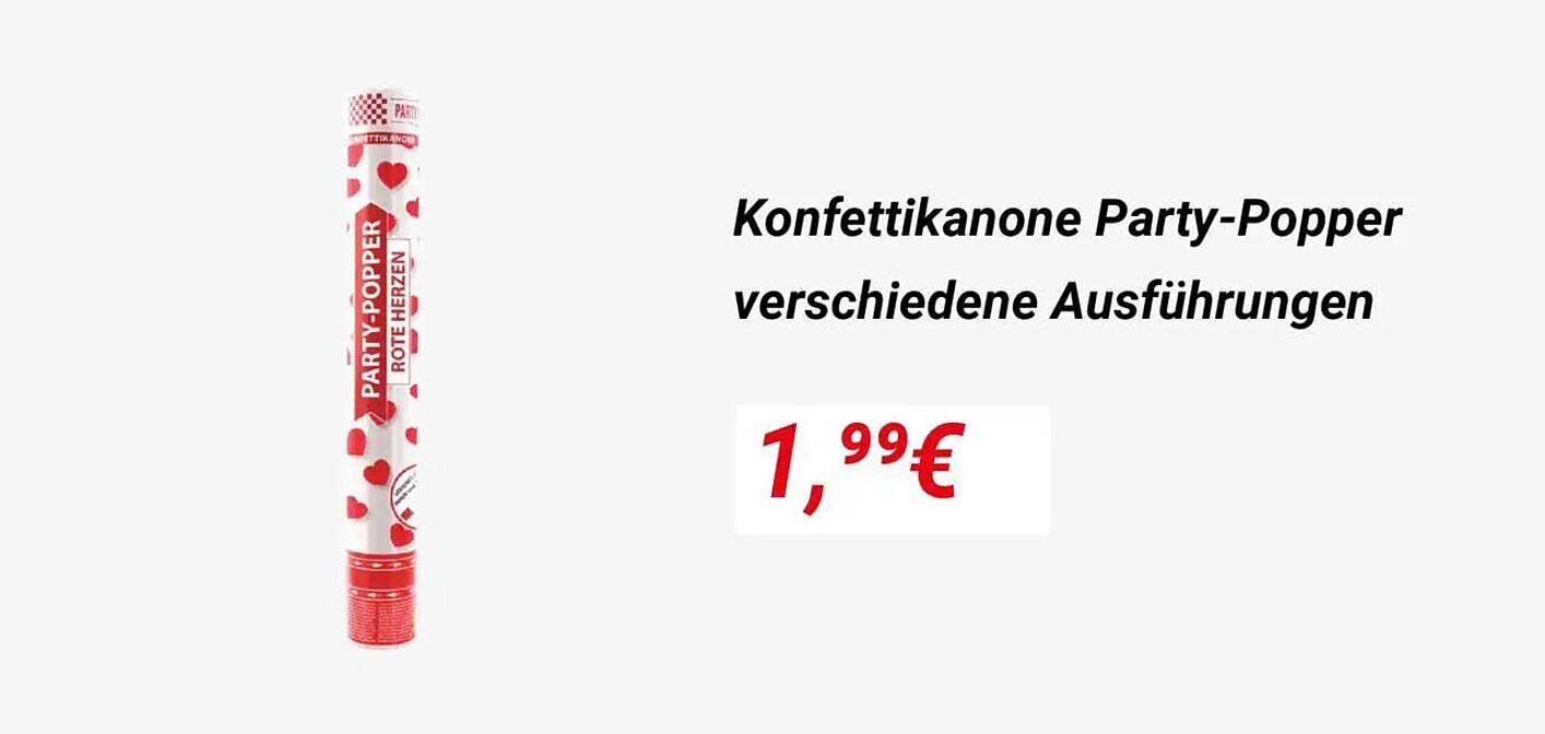 Konfettikanone Party-Popper verschiedene Ausführungen