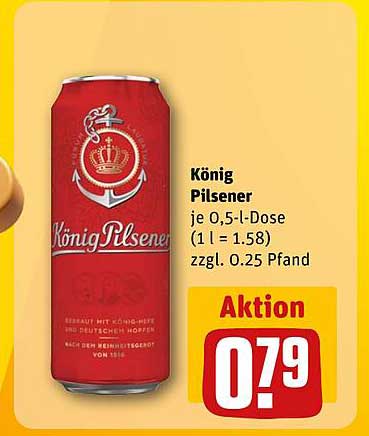 König Pilsener je 0,5-l-Dose (1 l = 1.58) zzgl. 0.25 Pfand