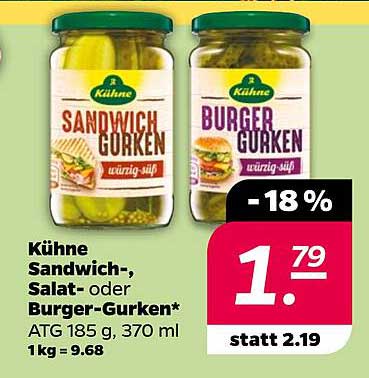 Kühne Sandwich-, Salat- oder Burger-Gurken