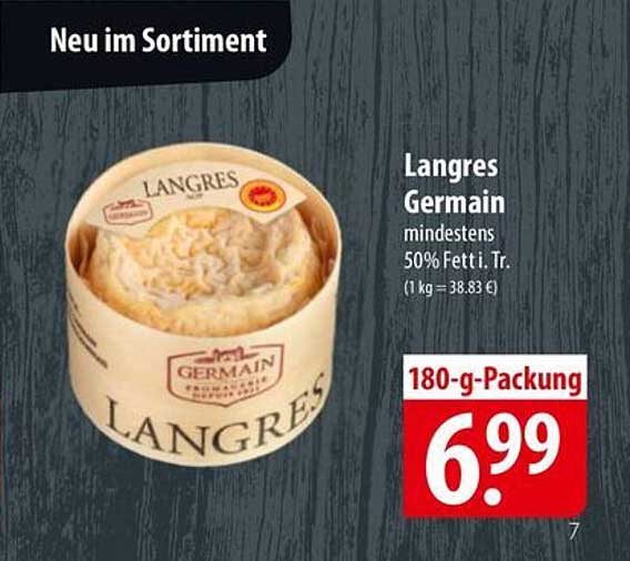 Langres Germain mindestens 50% Fett i. Tr. 180-g-Packung