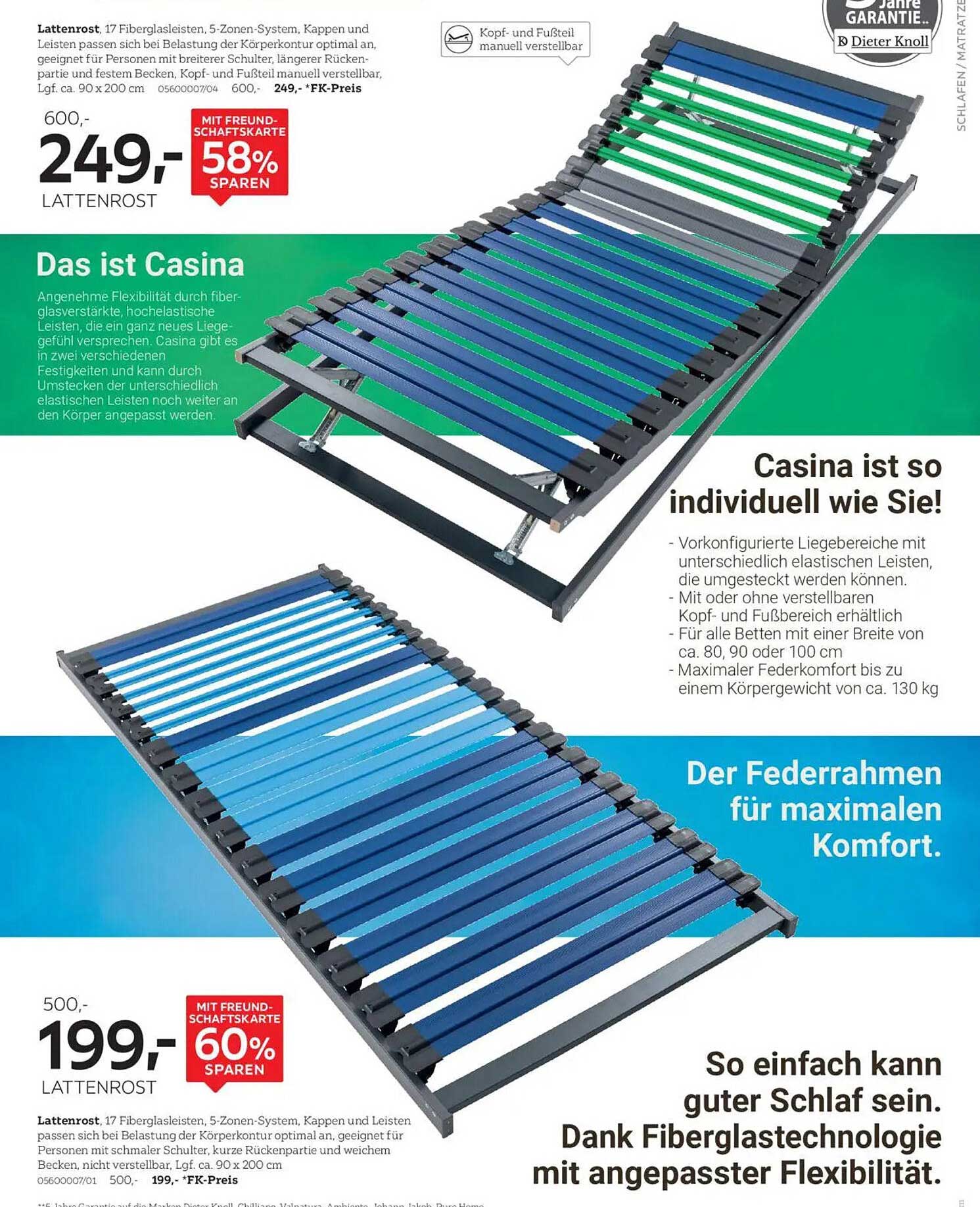 Lattenrost Casina - Der ideale Schlafkomfort für Ihr Bett