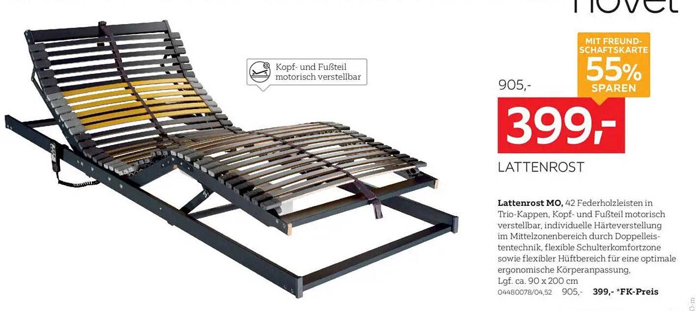 LATTENROST MO-42 - Motorisch verstellbar für perfekten Schlafkomfort