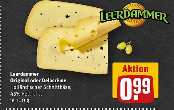 Leerdammer Original oder Delacrème - Holländischer Schnittkäse, 45% Fett i.Tr., je 100 g