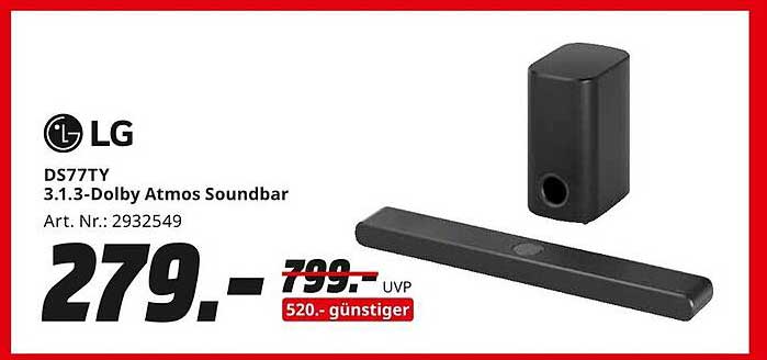 LG DS77TY 3.1.3-Dolby Atmos Soundbar