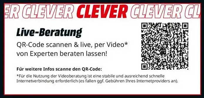 Live-Beratung - QR-Code scannen und Experten konsultieren