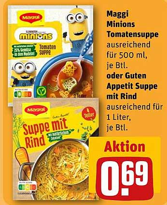 Maggi Minions Tomatensuppe oder Gute Appetit Suppe mit Rind