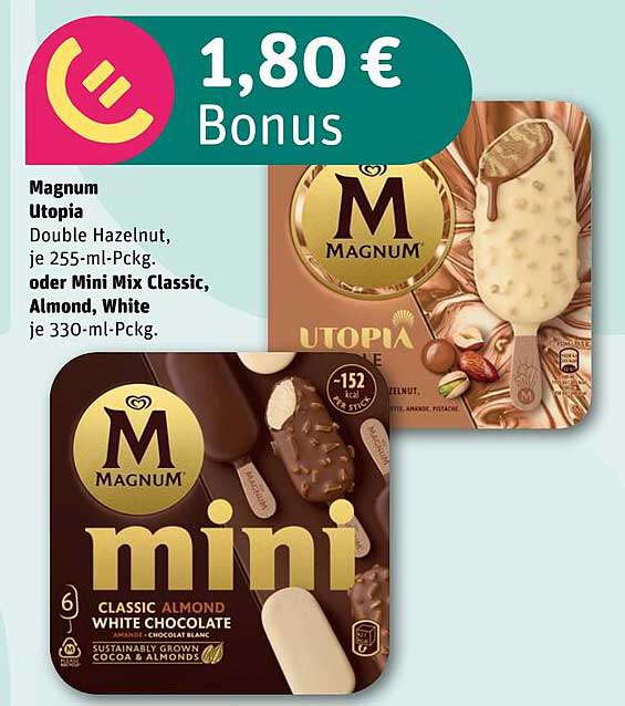 Magnum Utopia Double Hazelnut oder Mini Mix Classic, Almond, White