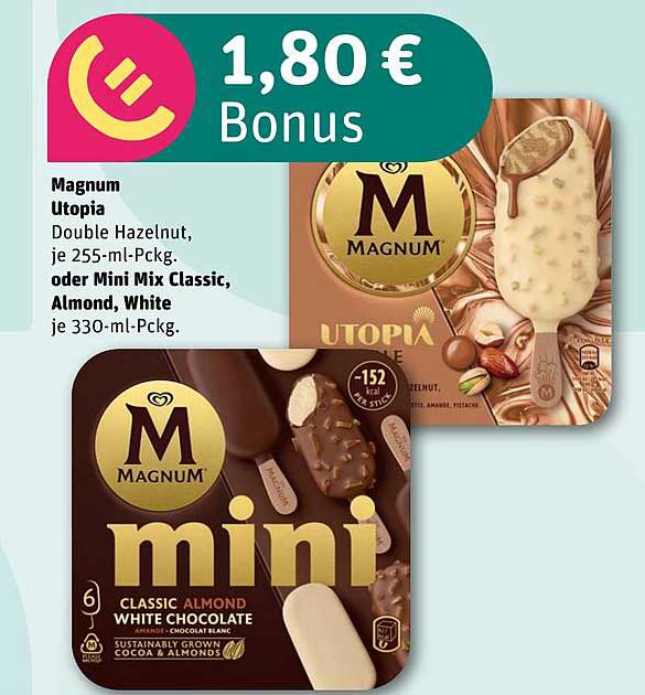 Magnum Utopia oder Mini Mix Classic, Almond, White