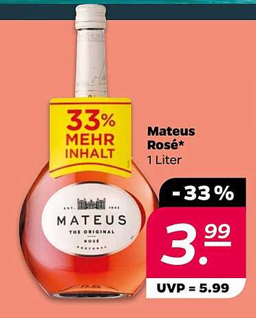 Mateus Rosé 1 Liter - Jetzt mit 33% mehr Inhalt!