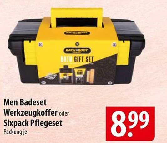 Men Badeseet Werkzeugkoffer oder Sixpack Pflegeset