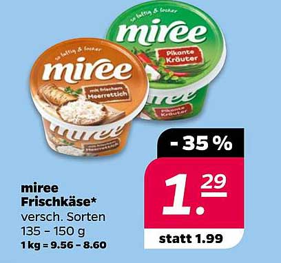 miree Frischkäse - verschiedene Sorten 135-150 g