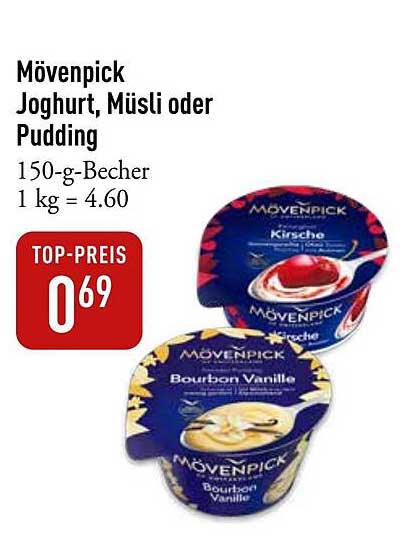 Mövenpick Joghurt, Müsli oder Pudding