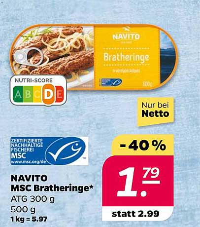 NAVITO MSC Bratheringe 500 g - Nur bei Netto