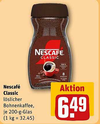 Nescafé Classic löslicher Bohnenkaffee, je 200-g-Glas