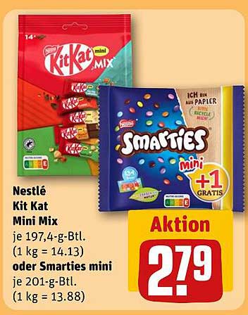 Nestlé Kit Kat Mini Mix oder Smarties mini - Aktion!