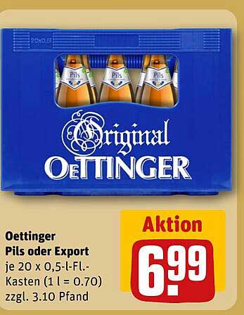 Oettinger Pils oder Export - 20 x 0,5l - Kasten