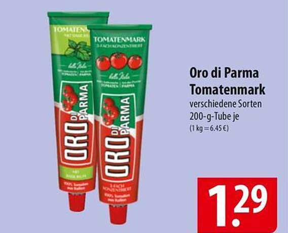 Oro di Parma Tomatenmark verschiedene Sorten 200-g-Tube je