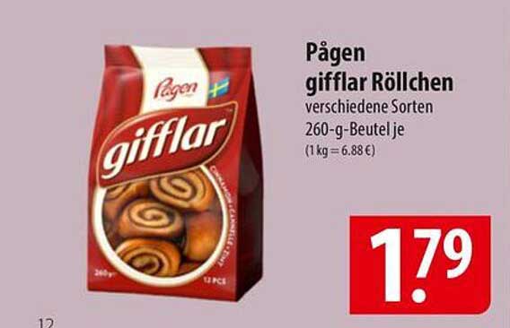 Pågen gifflar Röllchen verschiedene Sorten 260-g-Beutel