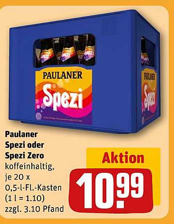 Paulaner Spezi oder Spezi Zero, 20 x 0,5-Liter-Kasten