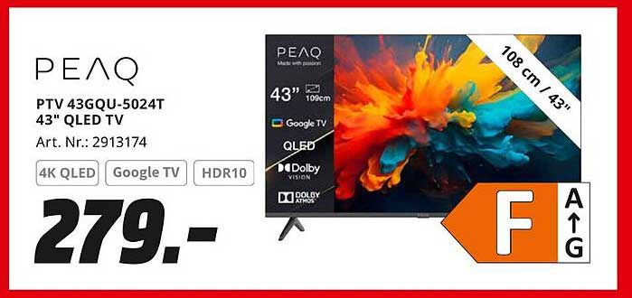PEAQ PTV 43GQU-5024T 43" QLED TV