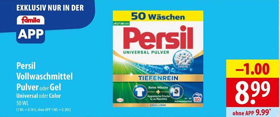Persil Vollwaschmittel Pulver oder Gel - Universal oder Color 50 WL