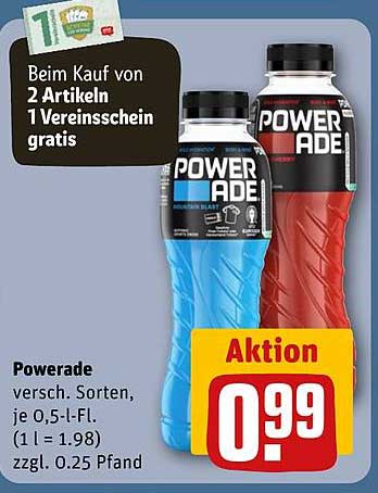 Powerade verschiedene Sorten, je 0,5-l-Fl.